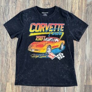 Chemistry Tee Shirt Mens Lg 1981 Chevrolet Corvette Turbo Black Acid Stone Wash